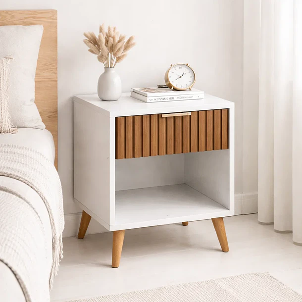 Velador Toulouse Blanco / Madera 2