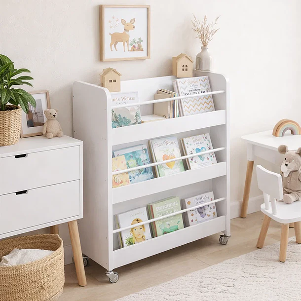 Estanteria con ruedas 3 niveles blanca - blanco 3