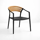 Silla Minimalista Ratán Respaldo Curvo Verona 1