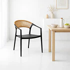 Silla Minimalista Ratán Respaldo Curvo Verona 2
