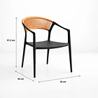Silla Minimalista Ratán Respaldo Curvo Verona 4
