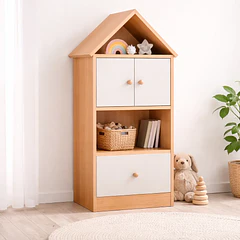 Estanteria madera organizadora para niños - Cafe Claro