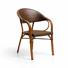 Silla Bistro Parisina Rattan con  reposabrazos Jolie  - Café Oscuro 1
