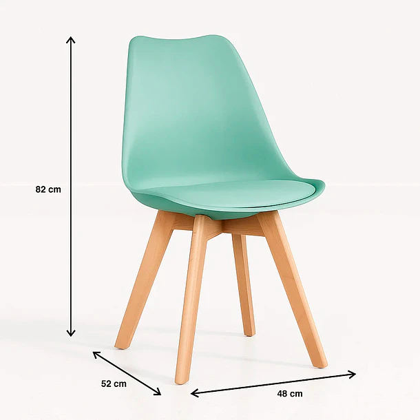 Silla Tulip Acolchada - Menta 4