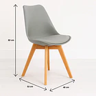 Silla Tulip Acolchada - Gris 4