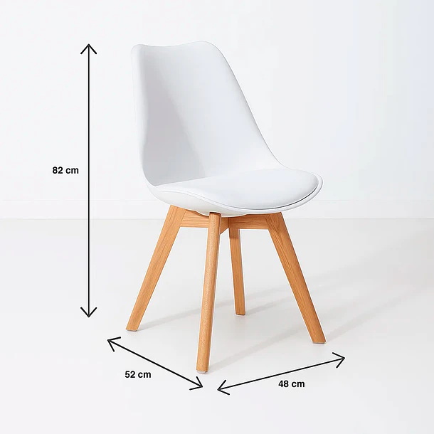 Silla Tulip Acolchada - Blanca 4