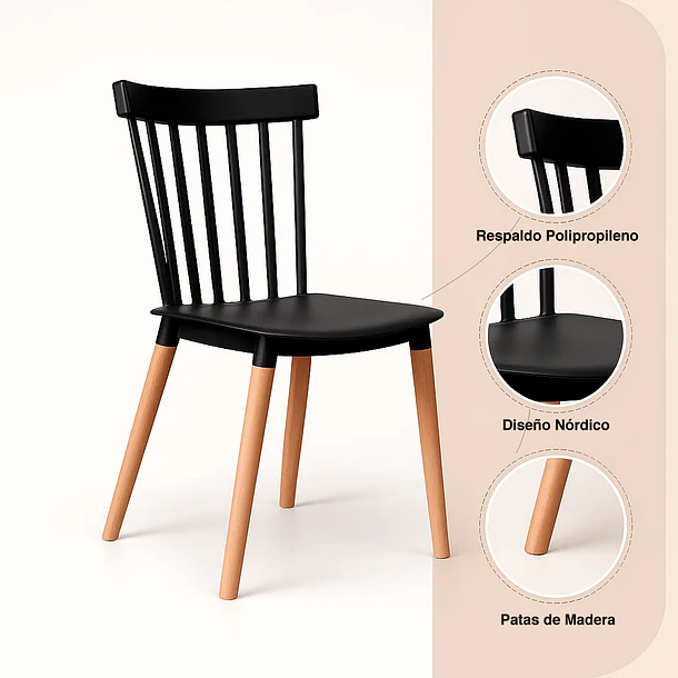 Silla Windsor - Negra 5