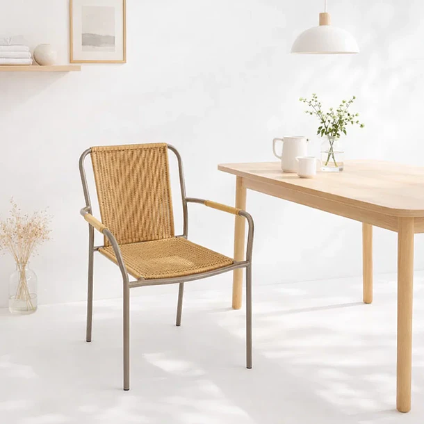 Silla Comedor o Exterior KAMBA Tejido - Color Trigo 2