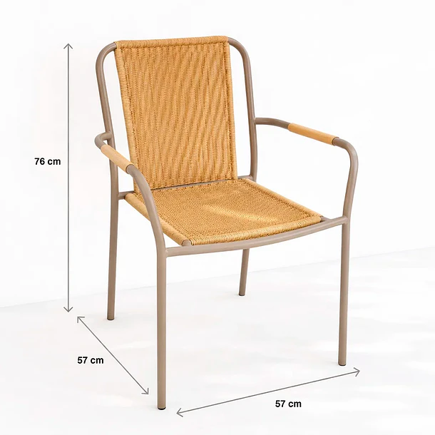 Silla Comedor o Exterior KAMBA Tejido - Color Trigo 4