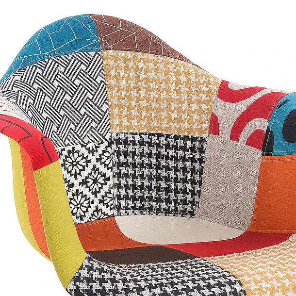 Butaca Sitial Patchwork Acolchado Wood - Naranjo 6