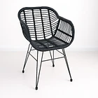 Butaca con Apoyabrazos de Terraza Rattan Grecia Color Negro 1