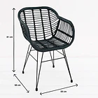Butaca con Apoyabrazos de Terraza Rattan Grecia Color Negro 4