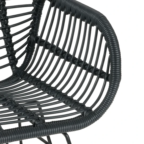 Butaca con Apoyabrazos de Terraza Rattan Grecia Color Negro 6