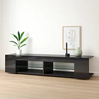 Mueble de TV Moderno Negro con Luces LED y Compartimentos 2