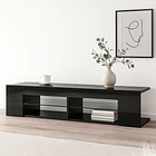 Mueble de TV Moderno Negro con Luces LED y Compartimentos 3