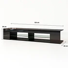 Mueble de TV Moderno Negro con Luces LED y Compartimentos 4