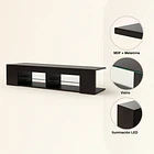 Mueble de TV Moderno Negro con Luces LED y Compartimentos 5