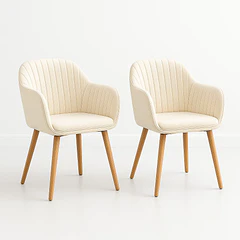 Pack de 2 Butacas Sitiales Poltronas Diamante Terciopelo - Beige