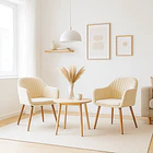 Pack de 2 Butacas Sitiales Poltronas Diamante Terciopelo - Beige 2