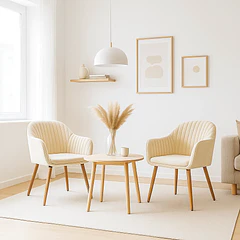 Pack de 2 Butacas Sitiales Poltronas Diamante Terciopelo - Beige