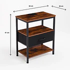 Pack de 2 Veladores Estilo Industrial Black Wood 50x30x61 4