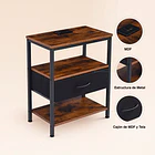 Pack de 2 Veladores Estilo Industrial Black Wood 50x30x61 5