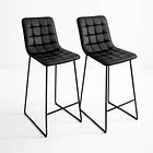 Pack de 2 Taburetes Milano Cuero Sintetico con Patas Metálicas Estilo Industrial 1