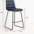 Pack de 2 Taburetes Milano Cuero Sintetico con Patas Metálicas Estilo Industrial 4