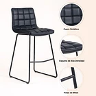 Pack de 2 Taburetes Milano Cuero Sintetico con Patas Metálicas Estilo Industrial 5