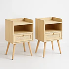 Pack de 2 Veladores Mesh Rattan con Cajon y Espacio 1