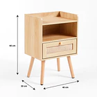 Pack de 2 Veladores Mesh Rattan con Cajon y Espacio 4