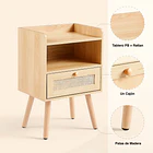 Pack de 2 Veladores Mesh Rattan con Cajon y Espacio 5