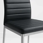 Silla Dining Acolchada Liana con patas cromadas - Negra 6