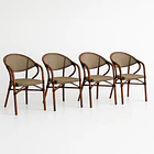 Pack de 4 Sillas Bistro Parisina Textileno con reposabrazos - Beige 1