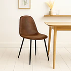 Silla Spoon Ecocuero vintage café oscuro 2