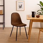 Silla Spoon Ecocuero vintage café oscuro 3