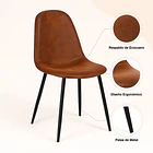 Silla Spoon Ecocuero vintage café oscuro 5