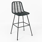 Taburete Alto de Terraza Rattan Grecia Color Negro 1