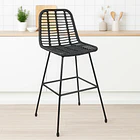 Taburete Alto de Terraza Rattan Grecia Color Negro 2