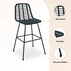 Taburete Alto de Terraza Rattan Grecia Color Negro 5