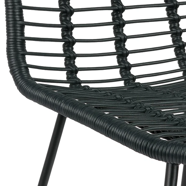 Taburete Alto de Terraza Rattan Grecia Color Negro 6