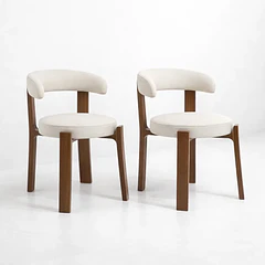 Pack de 2 Sillas Sitiales Hima Respaldo Curvo -  Blanca