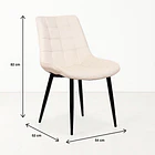 Silla de Comedor Macron Acolchada Terciopelo - Beige 4