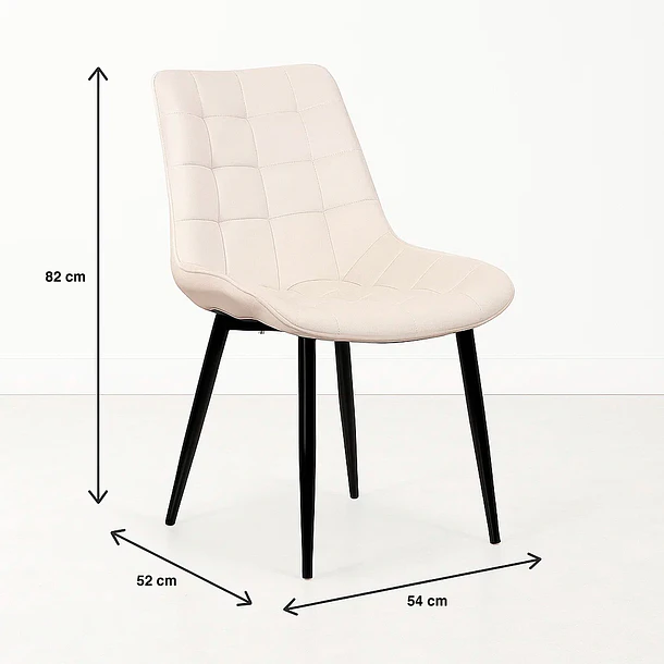 Silla de Comedor Macron Acolchada Terciopelo - Beige 4