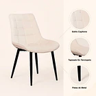 Silla de Comedor Macron Acolchada Terciopelo - Beige 5