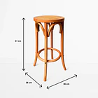 Banco de Diseño Retro en Madera con Asiento Trenzado 4