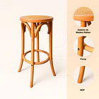 Banco de Diseño Retro en Madera con Asiento Trenzado 5