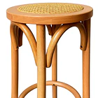 Banco de Diseño Retro en Madera con Asiento Trenzado 6