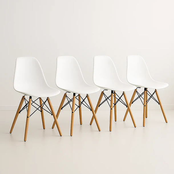 Pack de 4 Sillas Eames Blancas 1