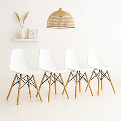 Pack de 4 Sillas Eames Blancas